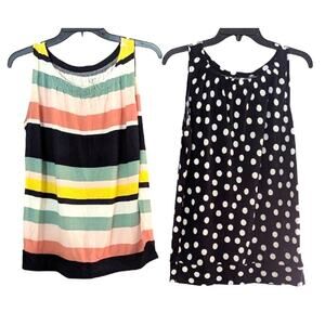 Lot of 2 LOFT Sleeveless Tank Top Cami Tops Size LARGE PETITE (LP)